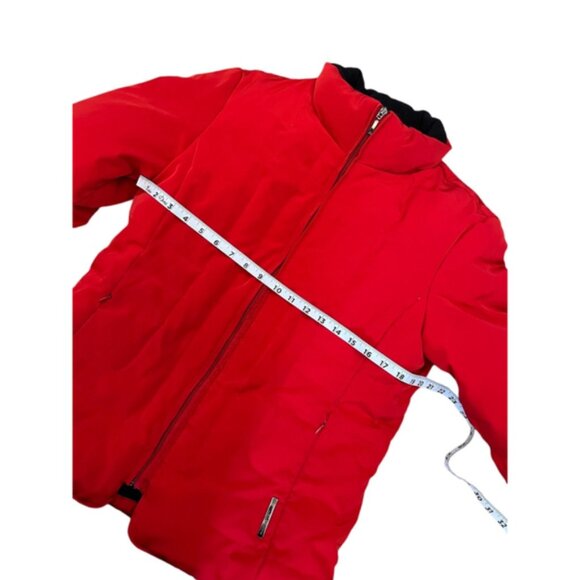 LIZ CLAIBORNE Red Down Filled Zip Up Short Winter Jacket Cost S - Picture 6 of 10